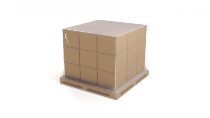 Shrink-wrapped polythene pallet cover