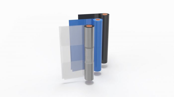 Rolls of polythene films in various sizes and colours